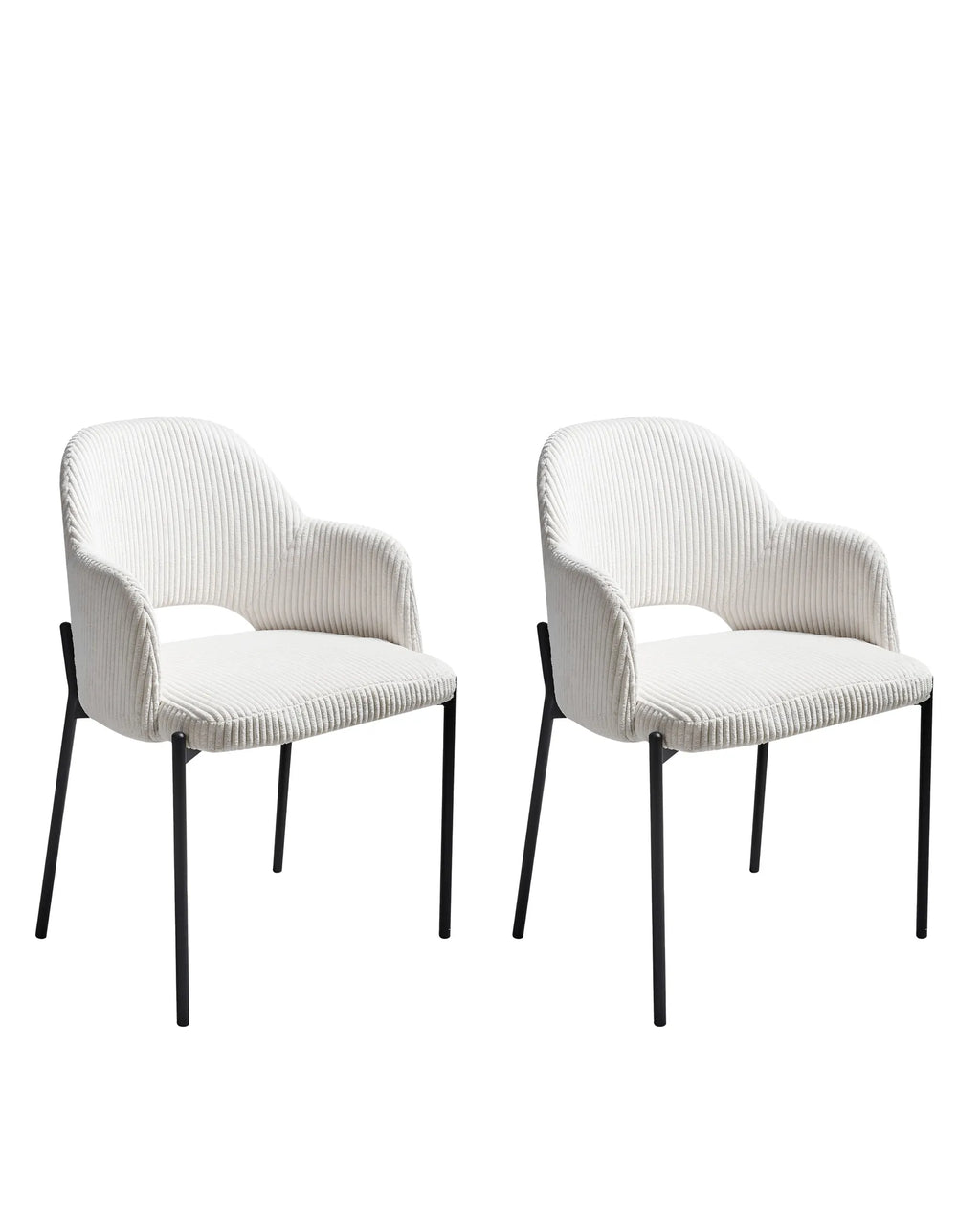 Set of 2 Dining Chairs RATON Corduroy Off-White