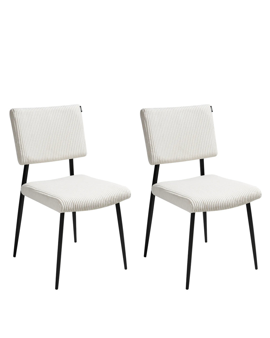 Set of 2 Dining Chairs STURGIS Corduroy Off-White