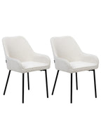 Set of 2 Dining Chairs LOVERNA Corduroy Off-White