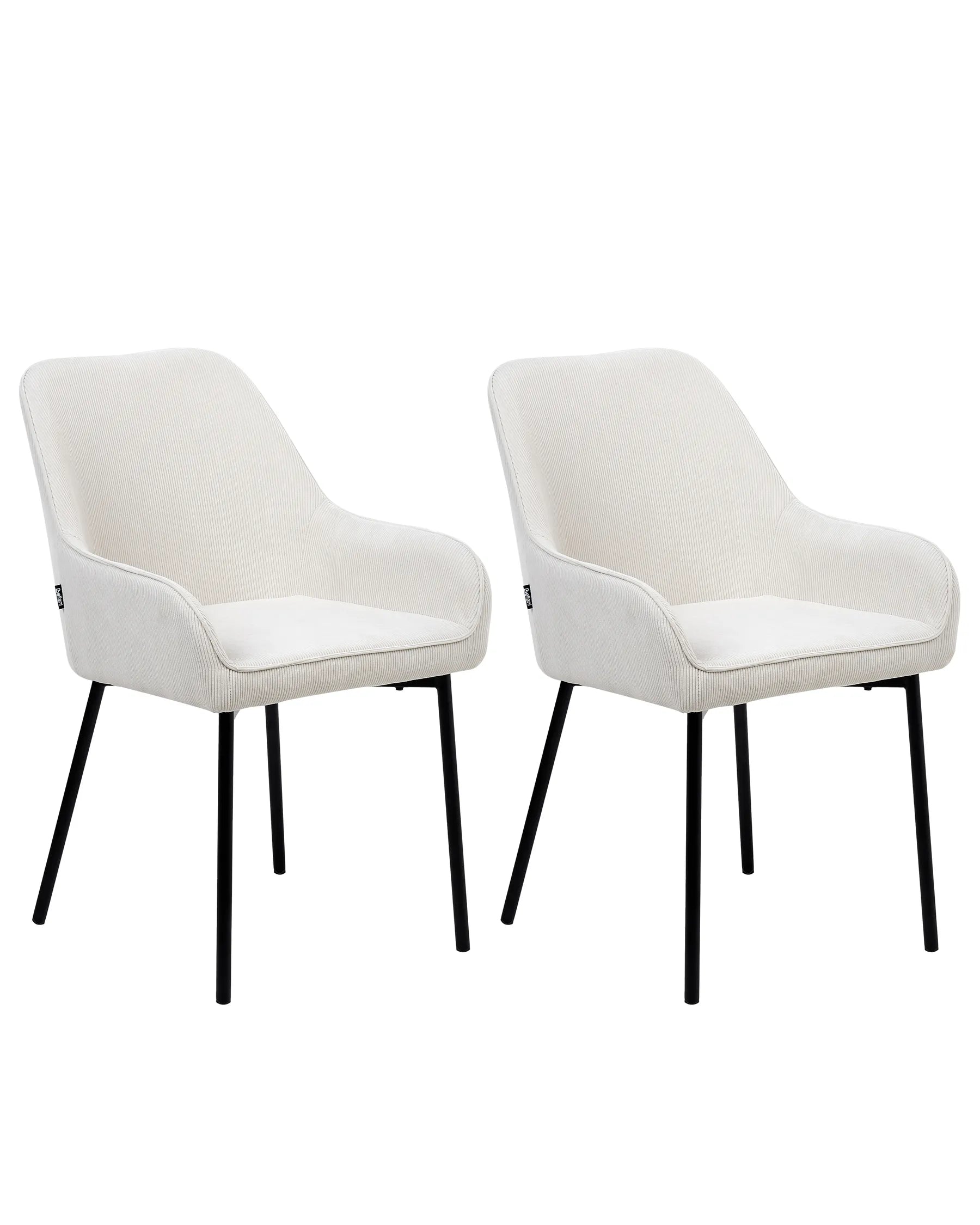 Set of 2 Dining Chairs LOVERNA Corduroy Off-White