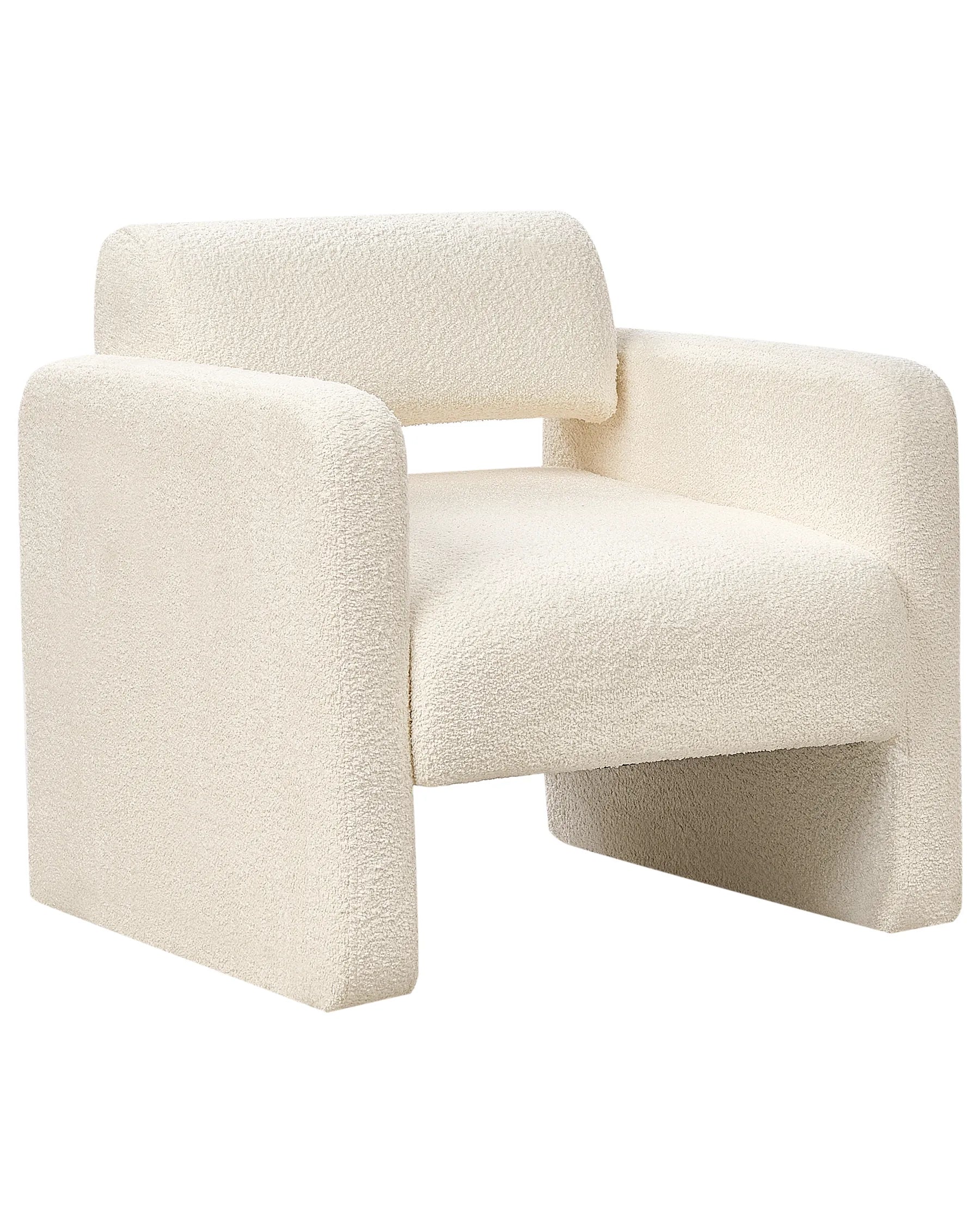 Armchair HALLSBERG Boucle Off-White
