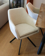 Set of 2 Dining Chairs LITHIA Boucle Light Beige