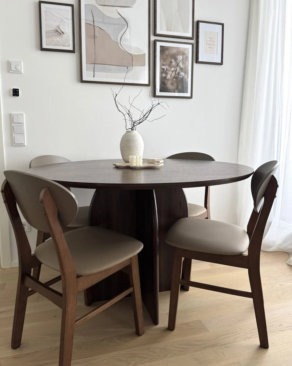 Set of 2 Dining Chairs AMERY Wood Light Brown/ Brown