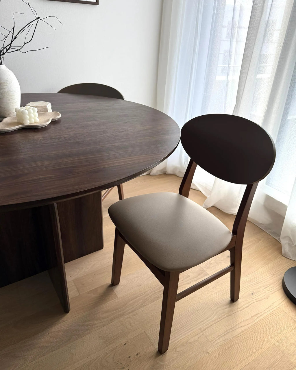 Set of 2 Dining Chairs AMERY Wood Light Brown/ Brown