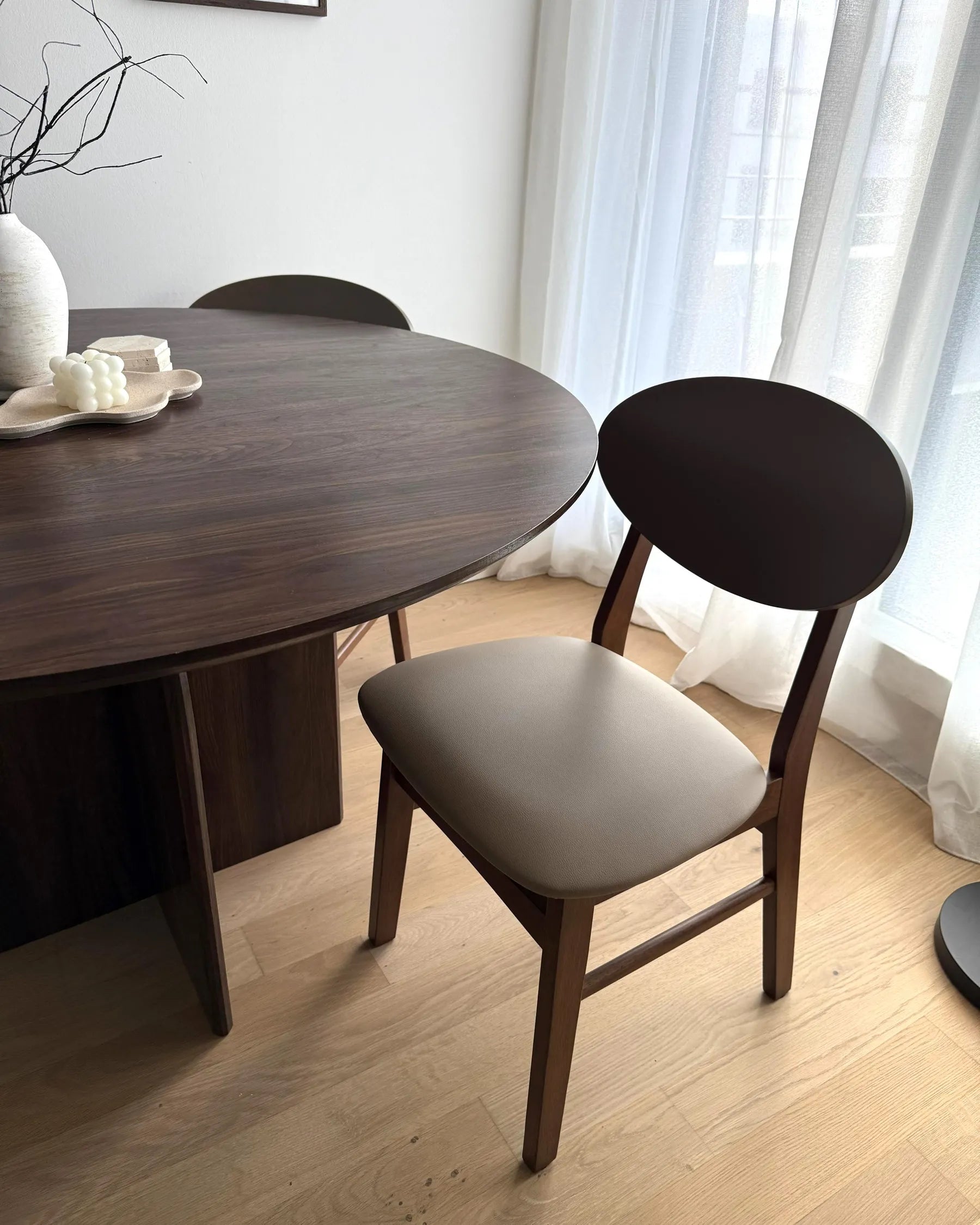 Set of 2 Dining Chairs AMERY Wood Light Brown/ Brown