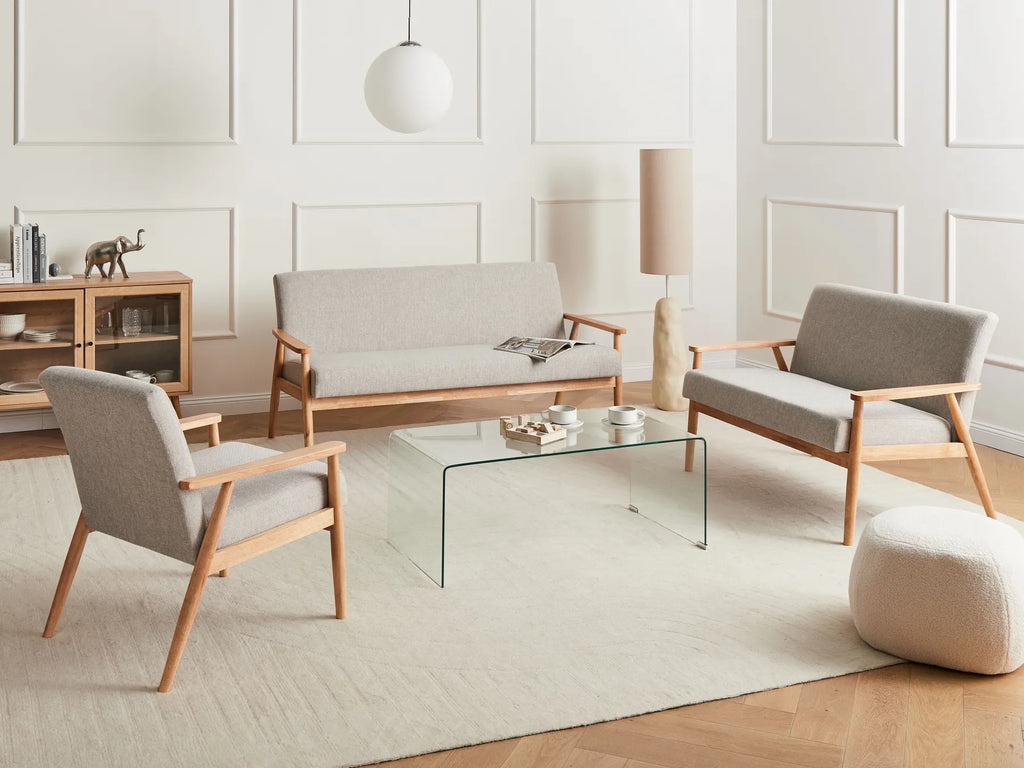 Armchair ESRUM Fabric Light Brown/ Grey