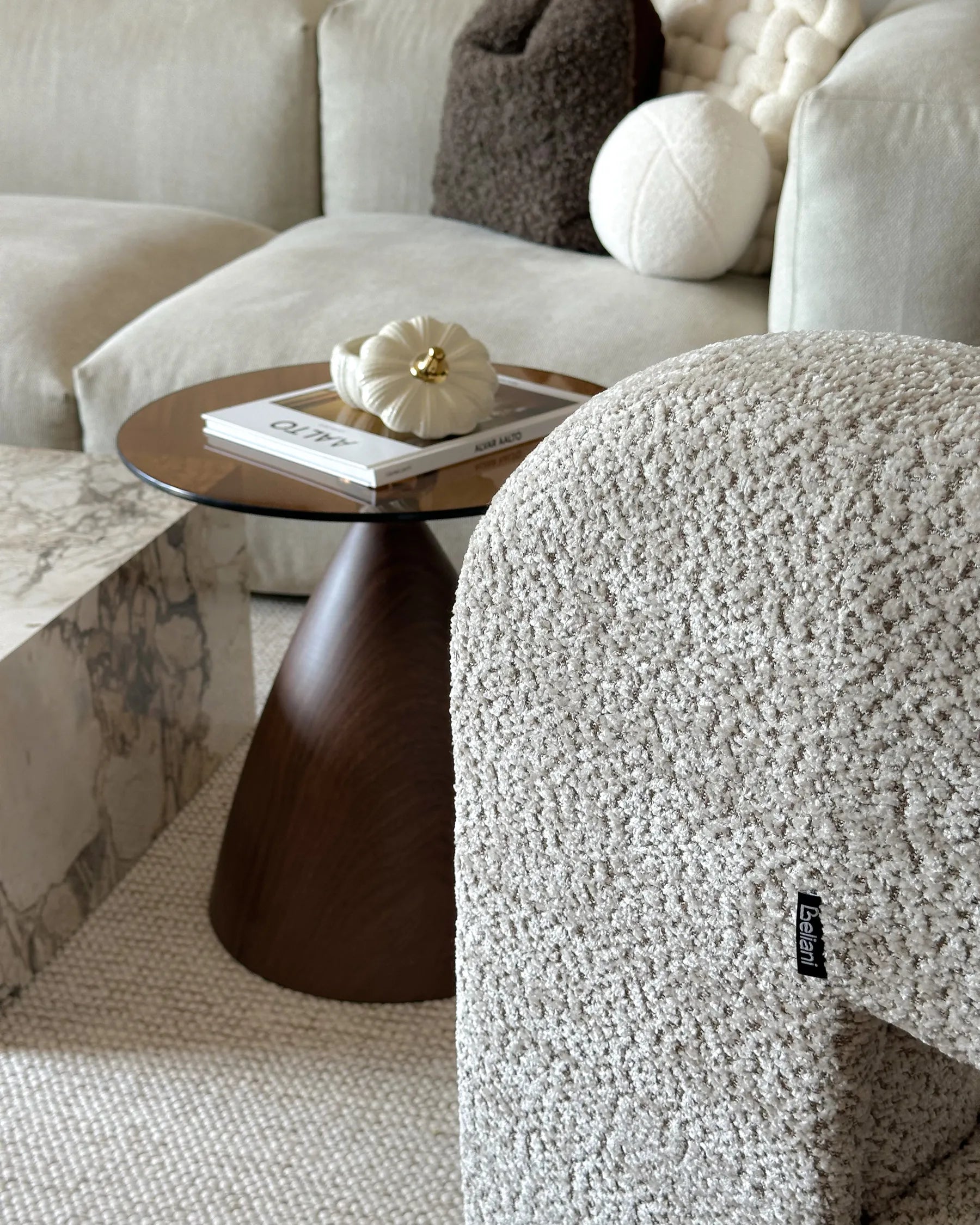 Armchair VIDSEL Chenille Beige