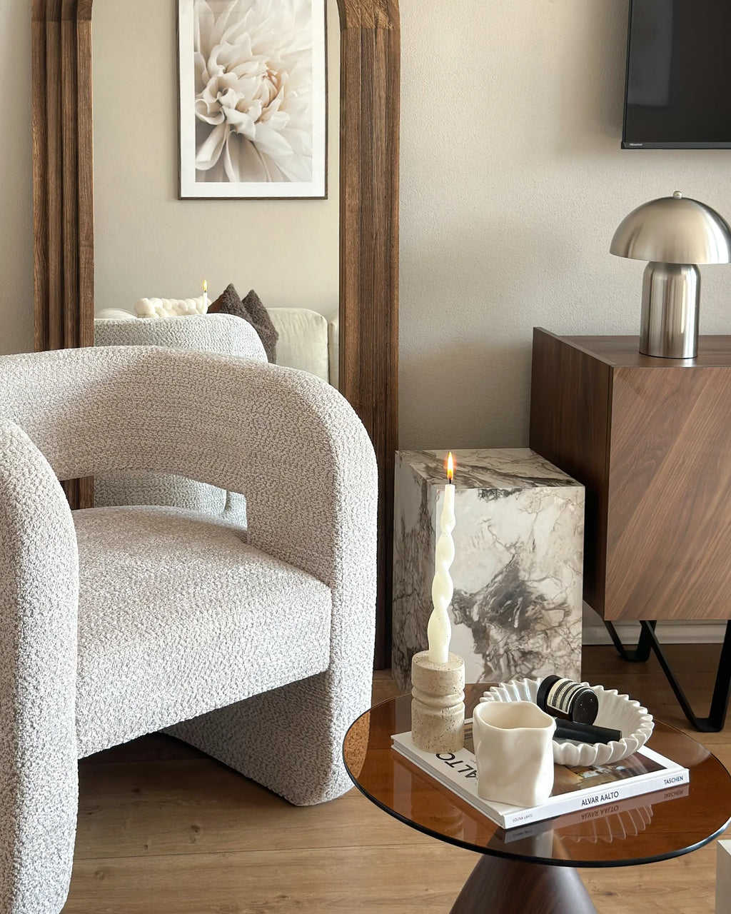 Armchair VIDSEL Chenille Beige