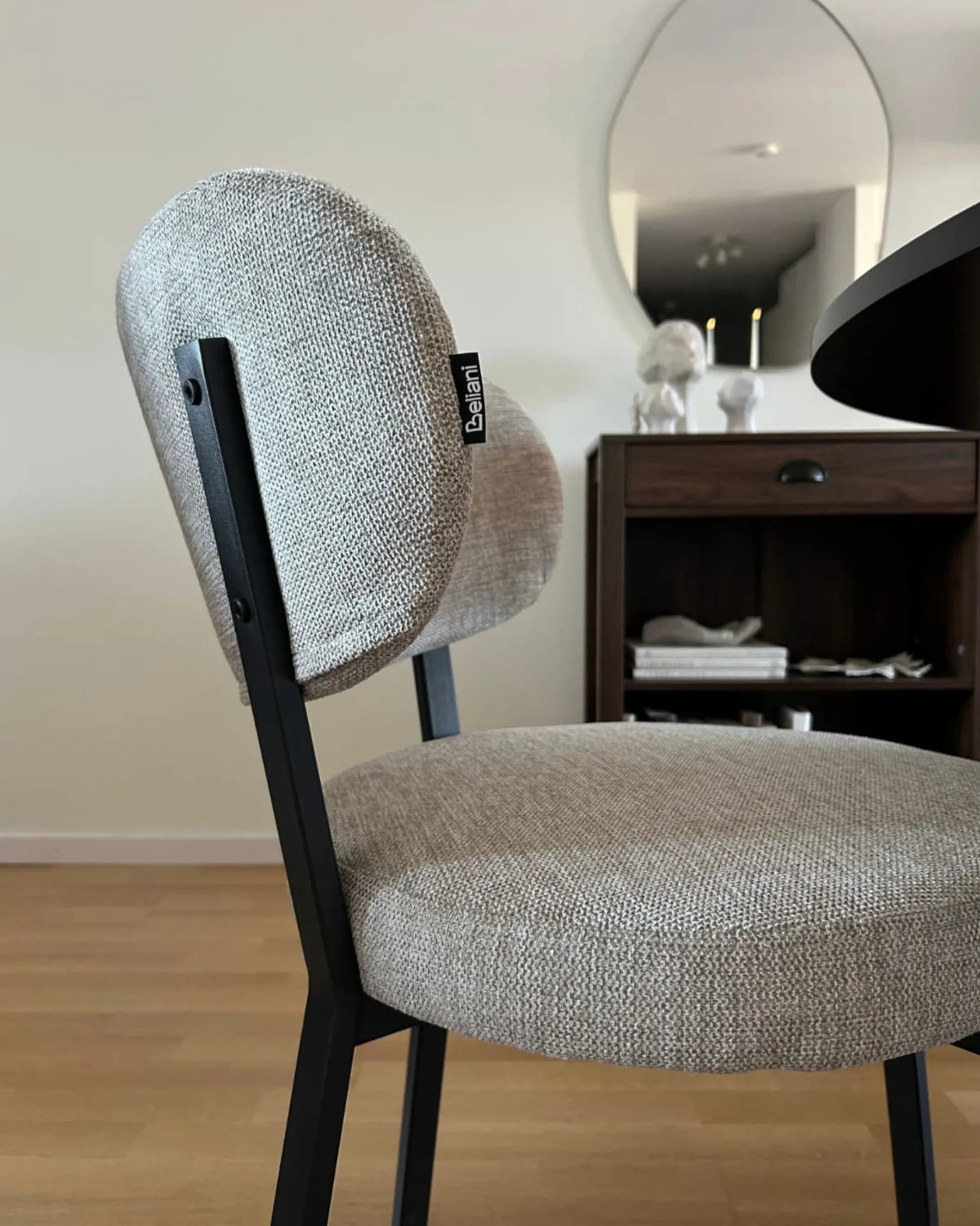 Set of 2 Dining Chairs BRONTE Fabric Beige