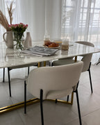 Set of 2 Dining Chairs PENNY Fabric Light Beige