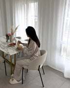 Set of 2 Dining Chairs PENNY Fabric Light Beige