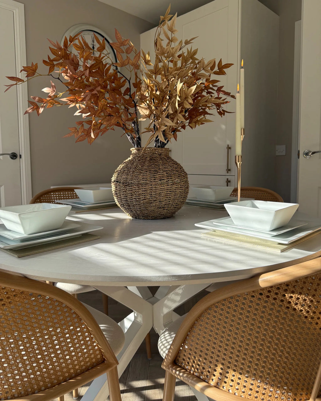 Dining Table FITZROY White 120 cm 120 cm