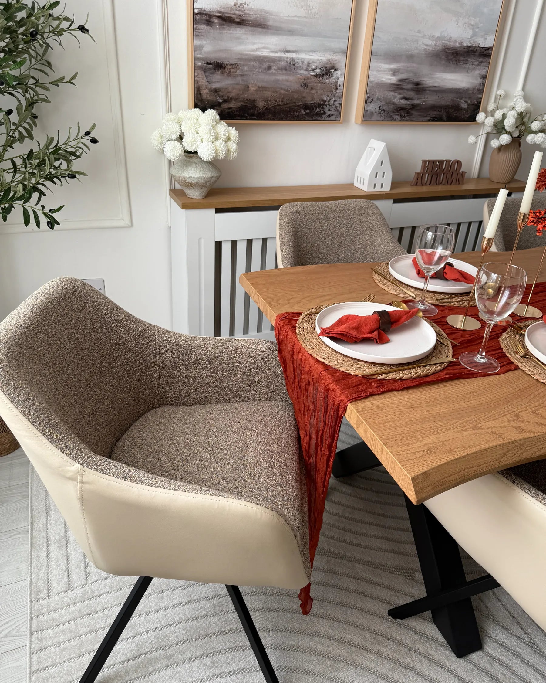 Set of 2 Dining Chairs LITHIA Fabric Taupe