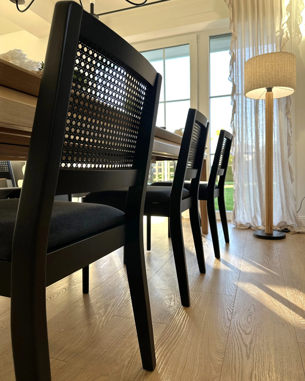 Set of 2 Dining Chairs TAMARAC Wood Black