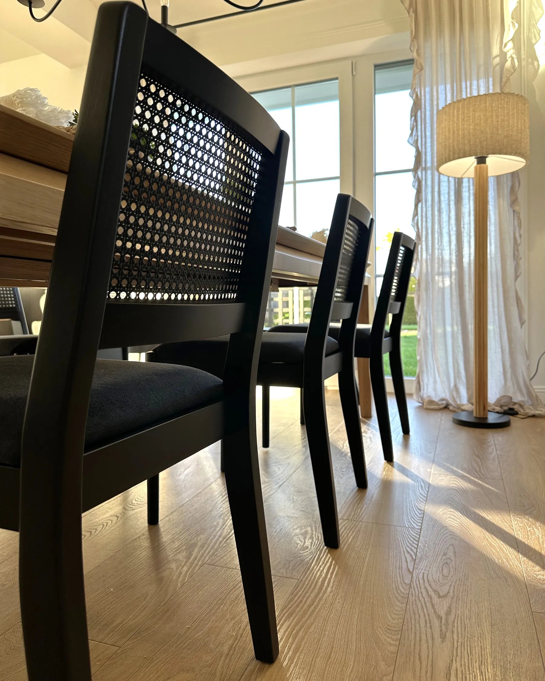 Set of 2 Dining Chairs TAMARAC Wood Black