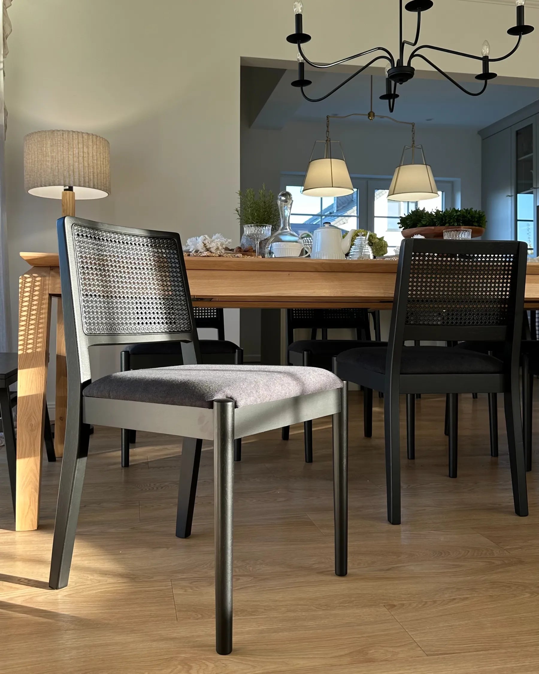 Set of 2 Dining Chairs TAMARAC Wood Black