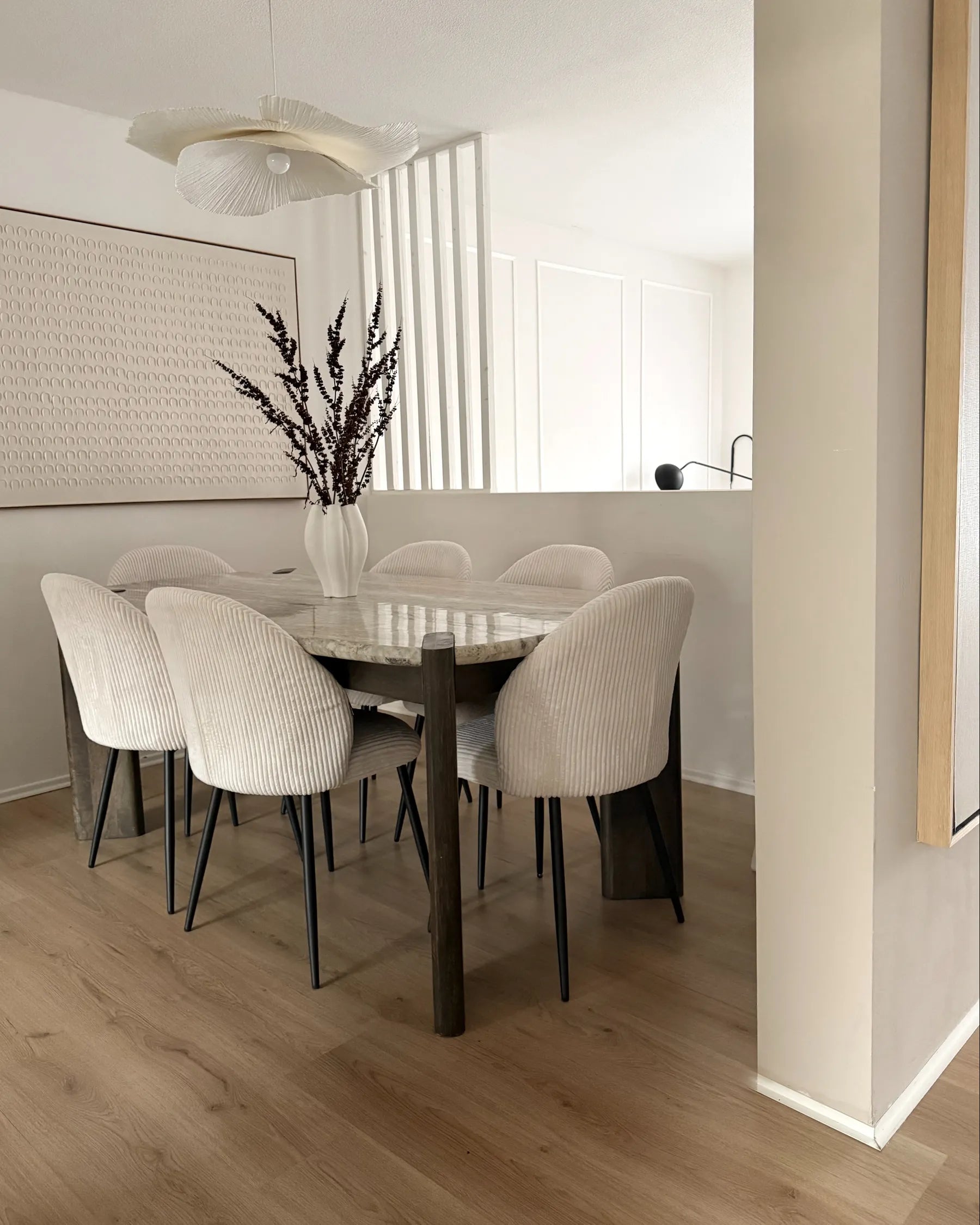 Set of 2 Dining Chairs ELOY Corduroy Off-White