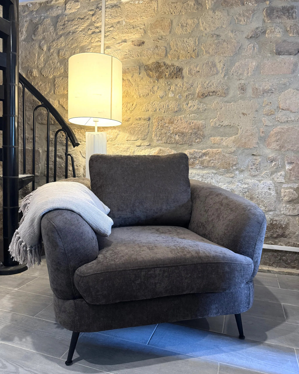 Armchair KJAER Chenille Dark Brown
