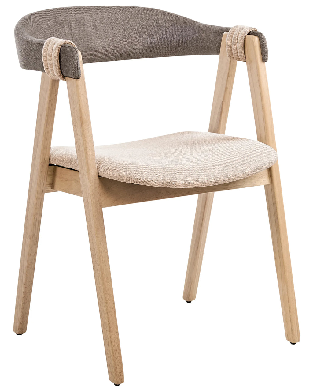 Set of 2 Dining Chairs DAY Fabric Light Brown/ Taupe