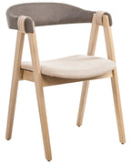 Set of 2 Dining Chairs DAY Fabric Light Brown/ Taupe