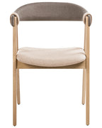 Set of 2 Dining Chairs DAY Fabric Light Brown/ Taupe