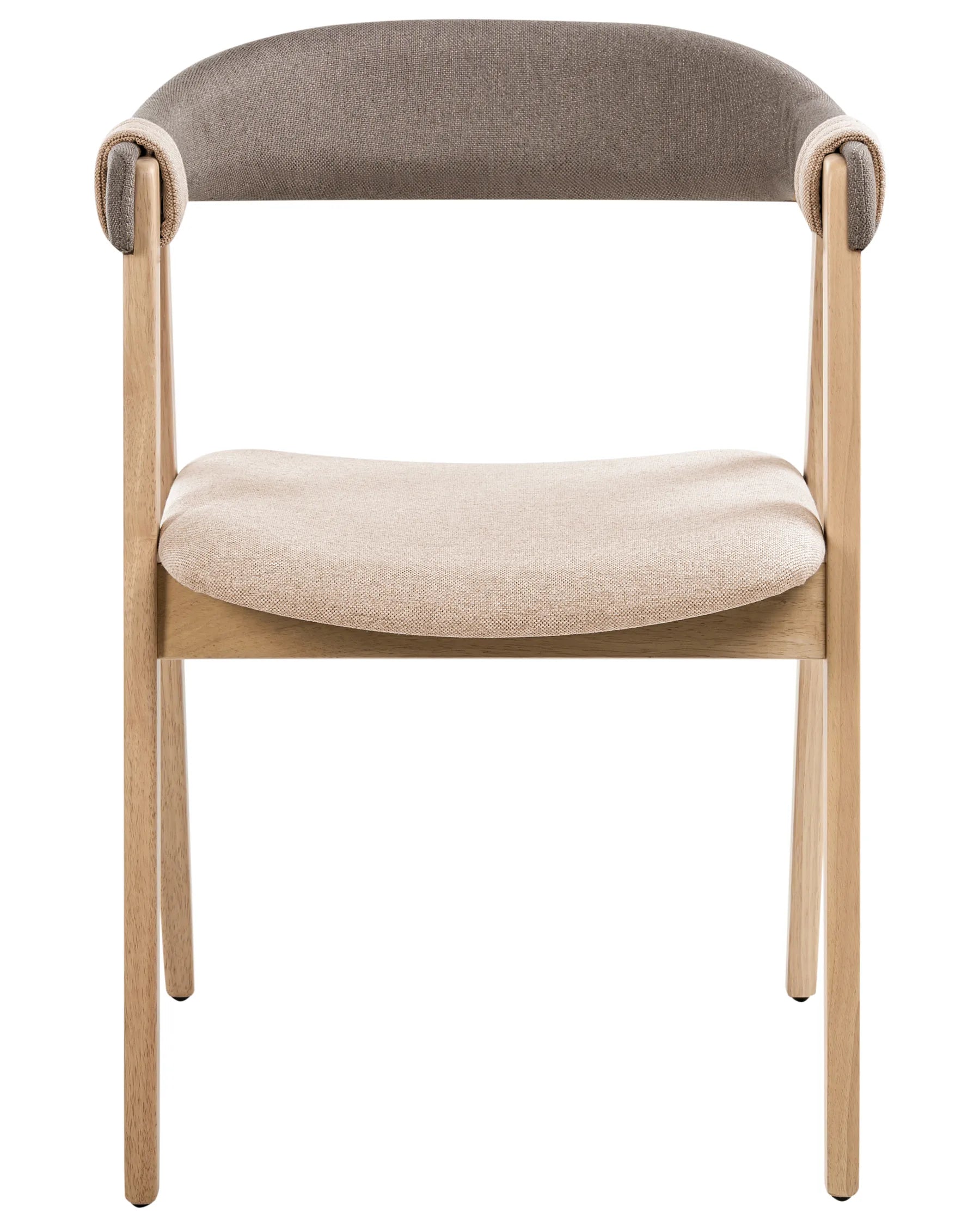 Set of 2 Dining Chairs DAY Fabric Light Brown/ Taupe