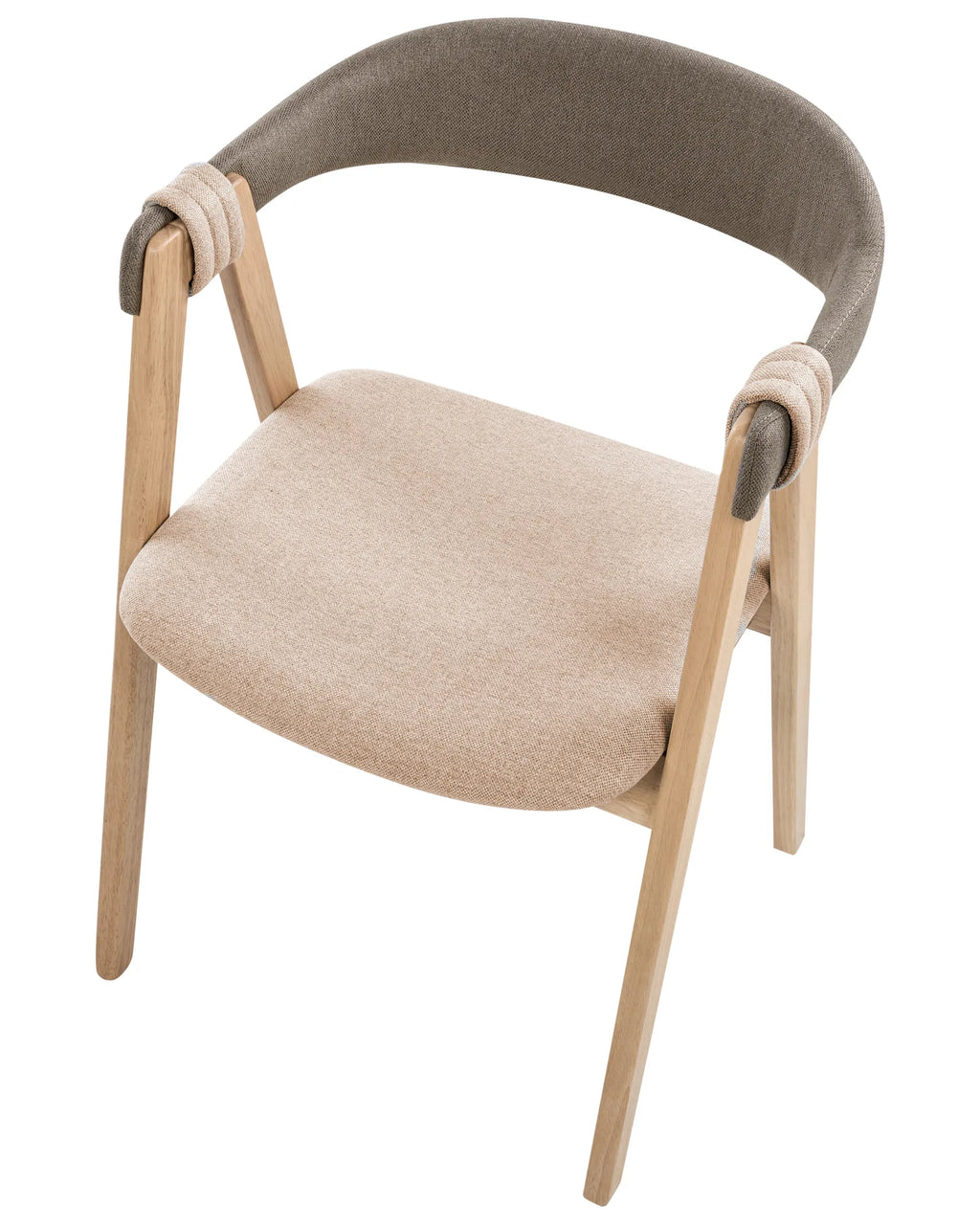 Set of 2 Dining Chairs DAY Fabric Light Brown/ Taupe