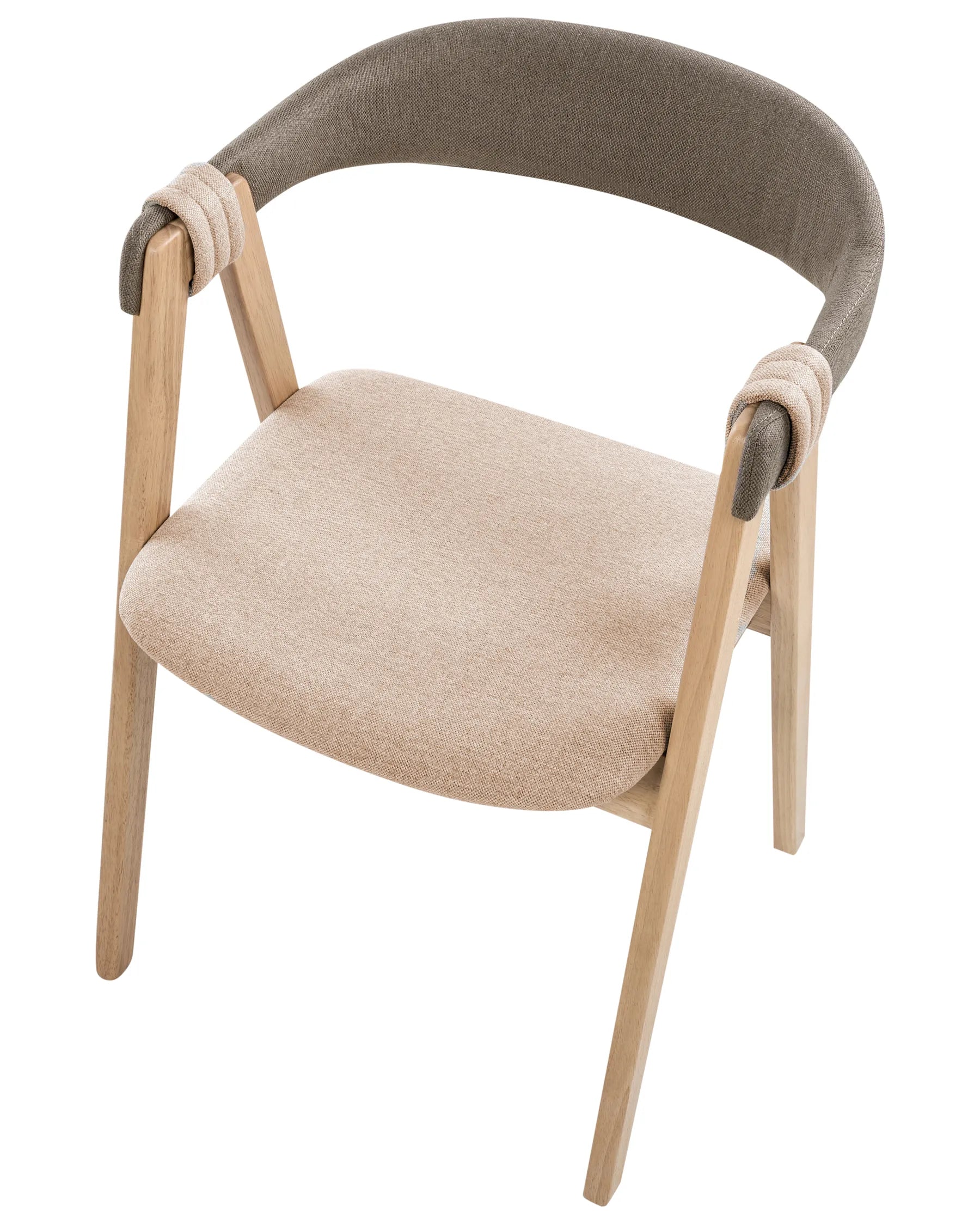 Set of 2 Dining Chairs DAY Fabric Light Brown/ Taupe