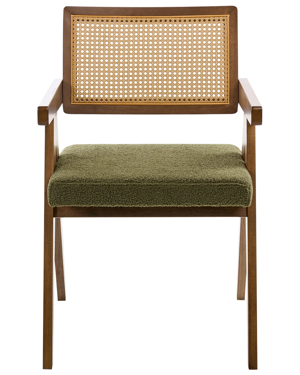 Set of 2 Dining Chairs AVA Wood Brown/ Green