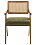Set of 2 Dining Chairs AVA Wood Brown/ Green