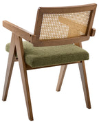Set of 2 Dining Chairs AVA Wood Brown/ Green