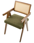 Set of 2 Dining Chairs AVA Wood Brown/ Green