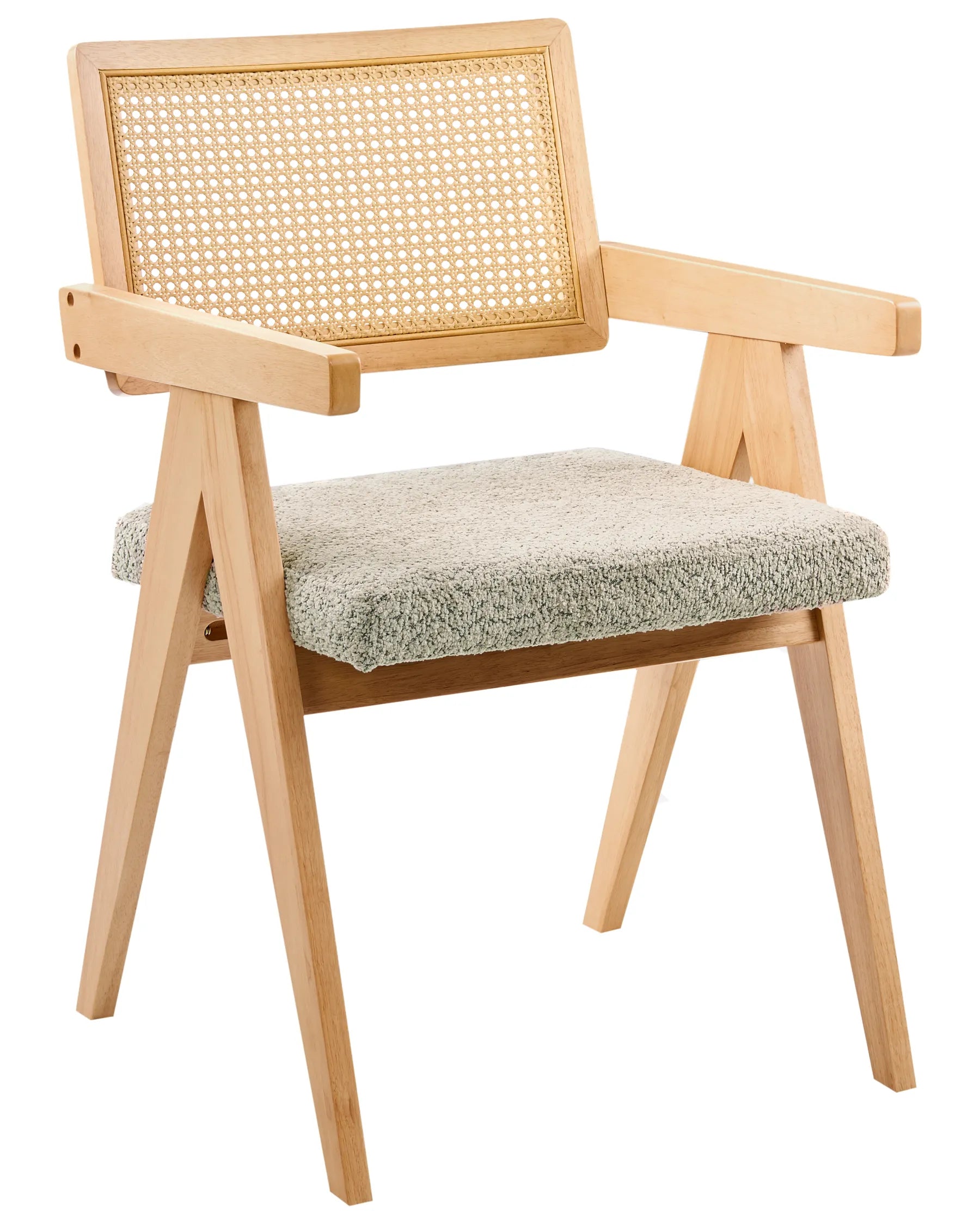 Set of 2 Dining Chairs AVA Wood Light Brown/ Taupe