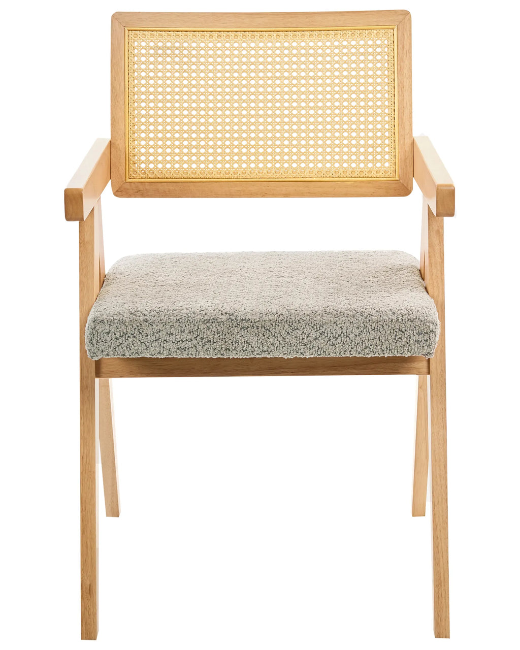 Set of 2 Dining Chairs AVA Wood Light Brown/ Taupe
