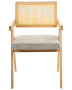 Set of 2 Dining Chairs AVA Wood Light Brown/ Taupe