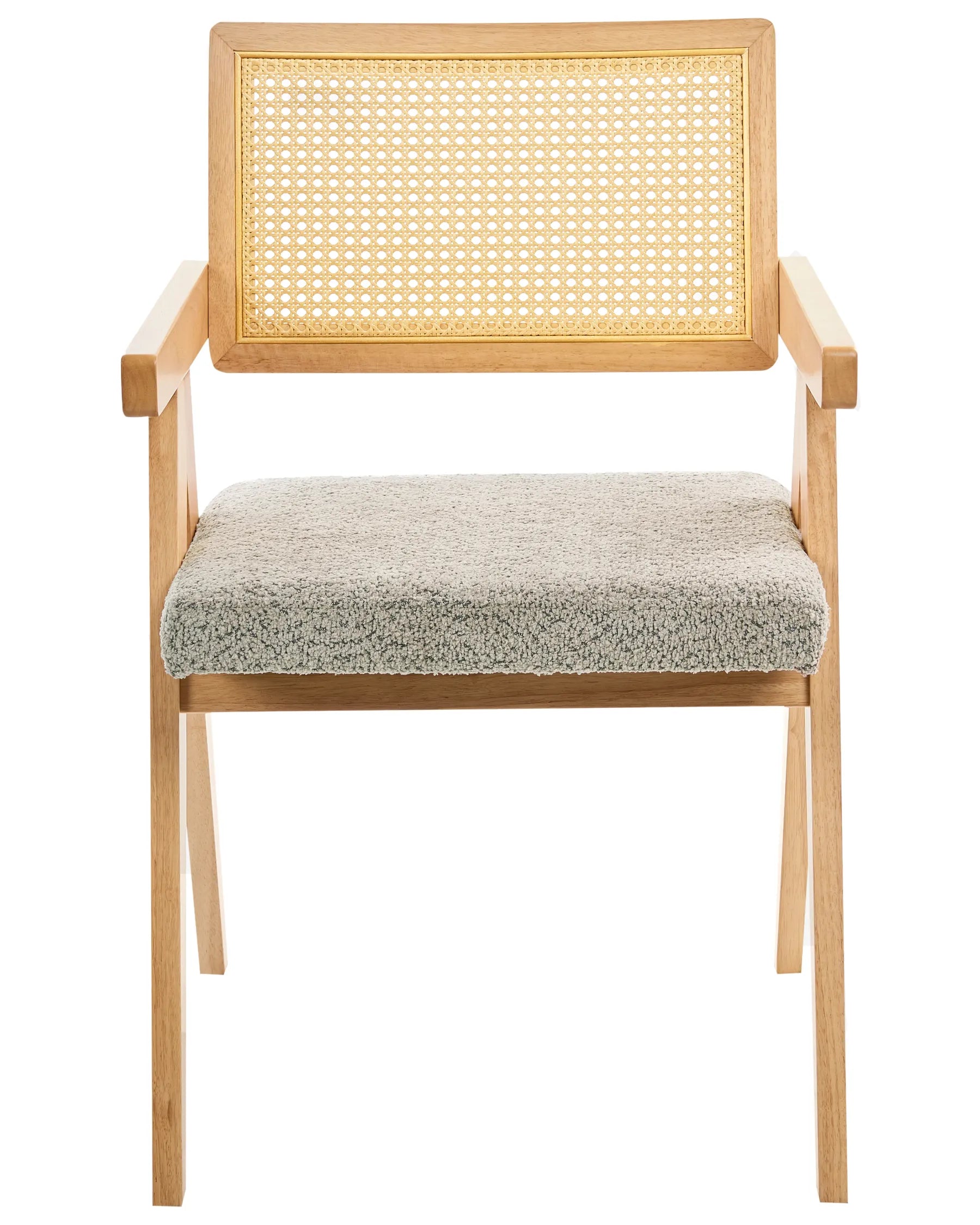 Set of 2 Dining Chairs AVA Wood Light Brown/ Taupe