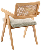 Set of 2 Dining Chairs AVA Wood Light Brown/ Taupe