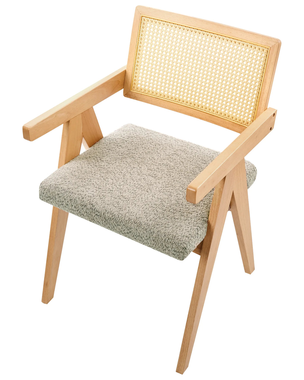 Set of 2 Dining Chairs AVA Wood Light Brown/ Taupe