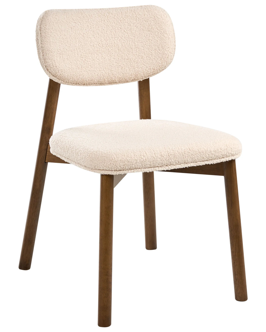 Set of 2 Dining Chairs MILLS Boucle Brown/ Light Beige
