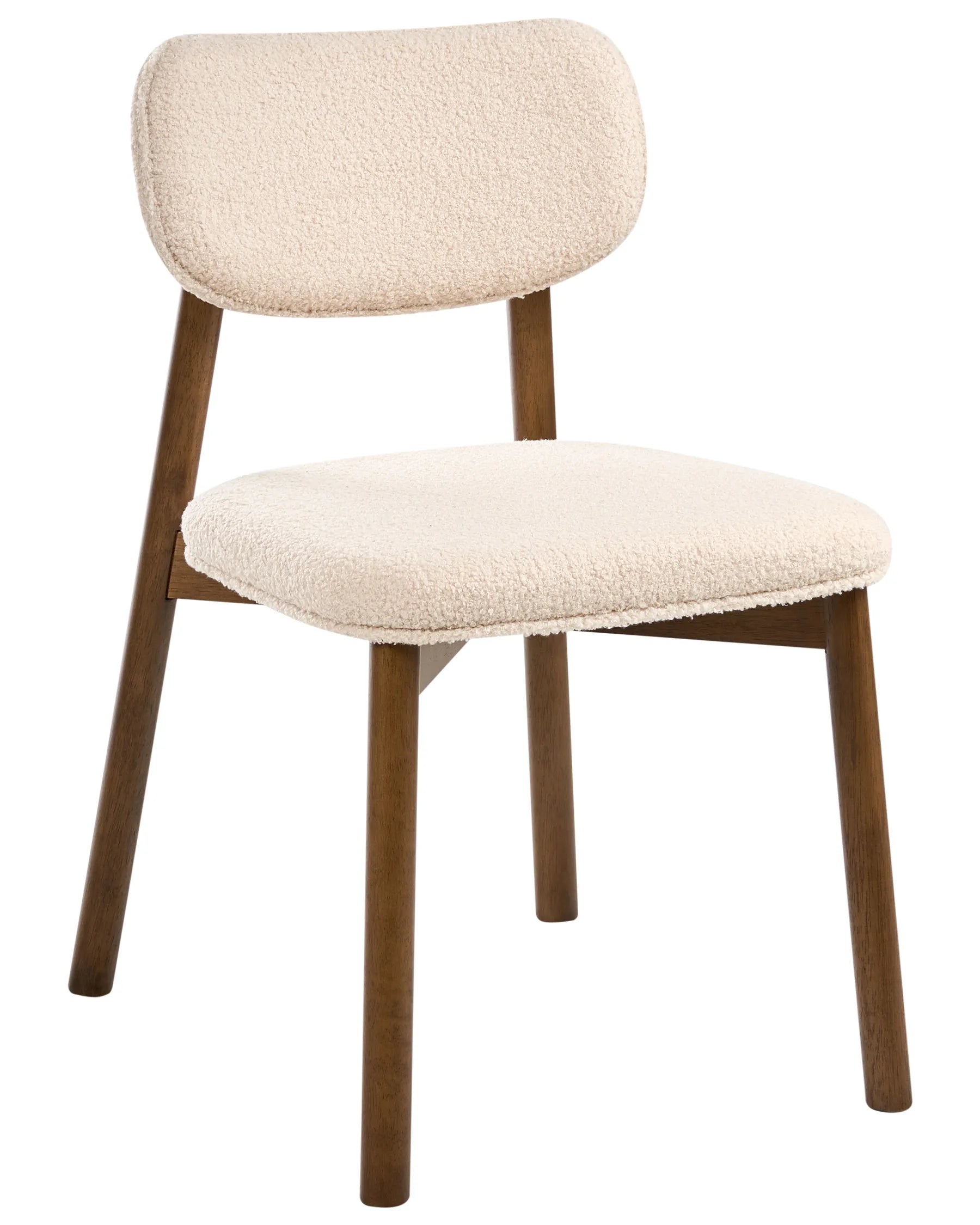 Set of 2 Dining Chairs MILLS Boucle Brown/ Light Beige