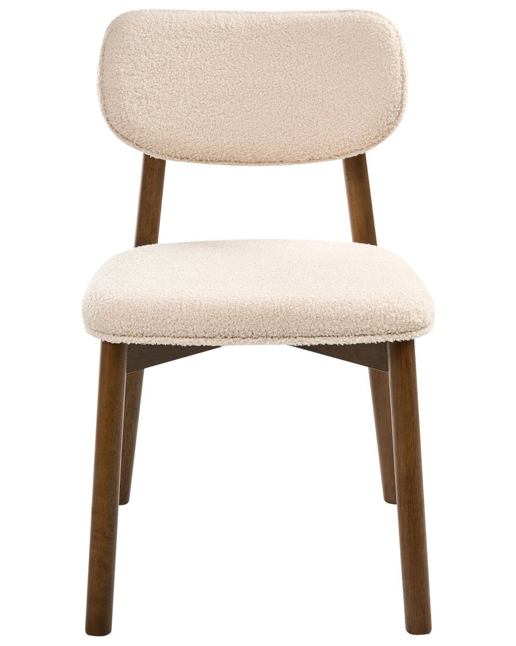 Set of 2 Dining Chairs MILLS Boucle Brown/ Light Beige