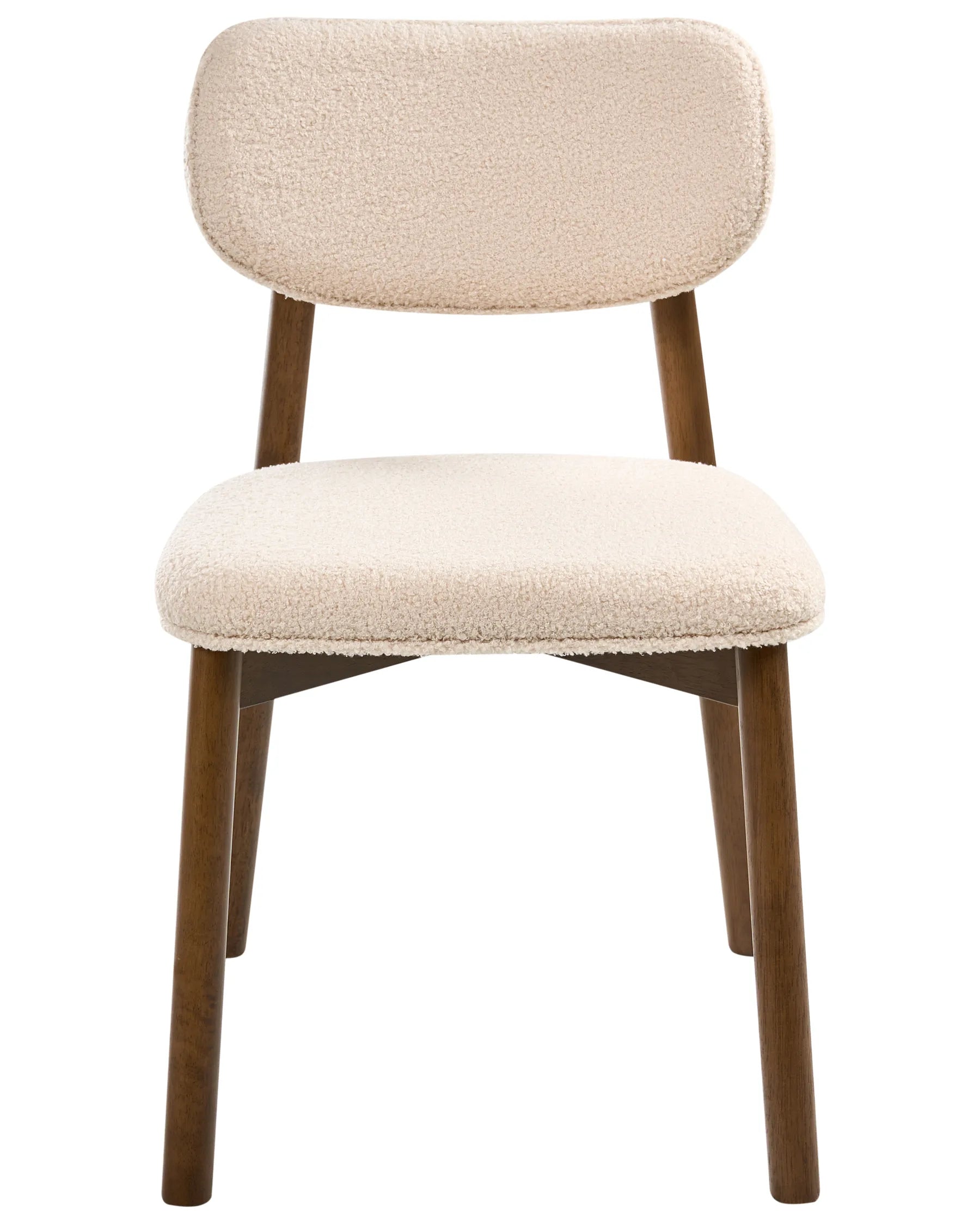 Set of 2 Dining Chairs MILLS Boucle Brown/ Light Beige