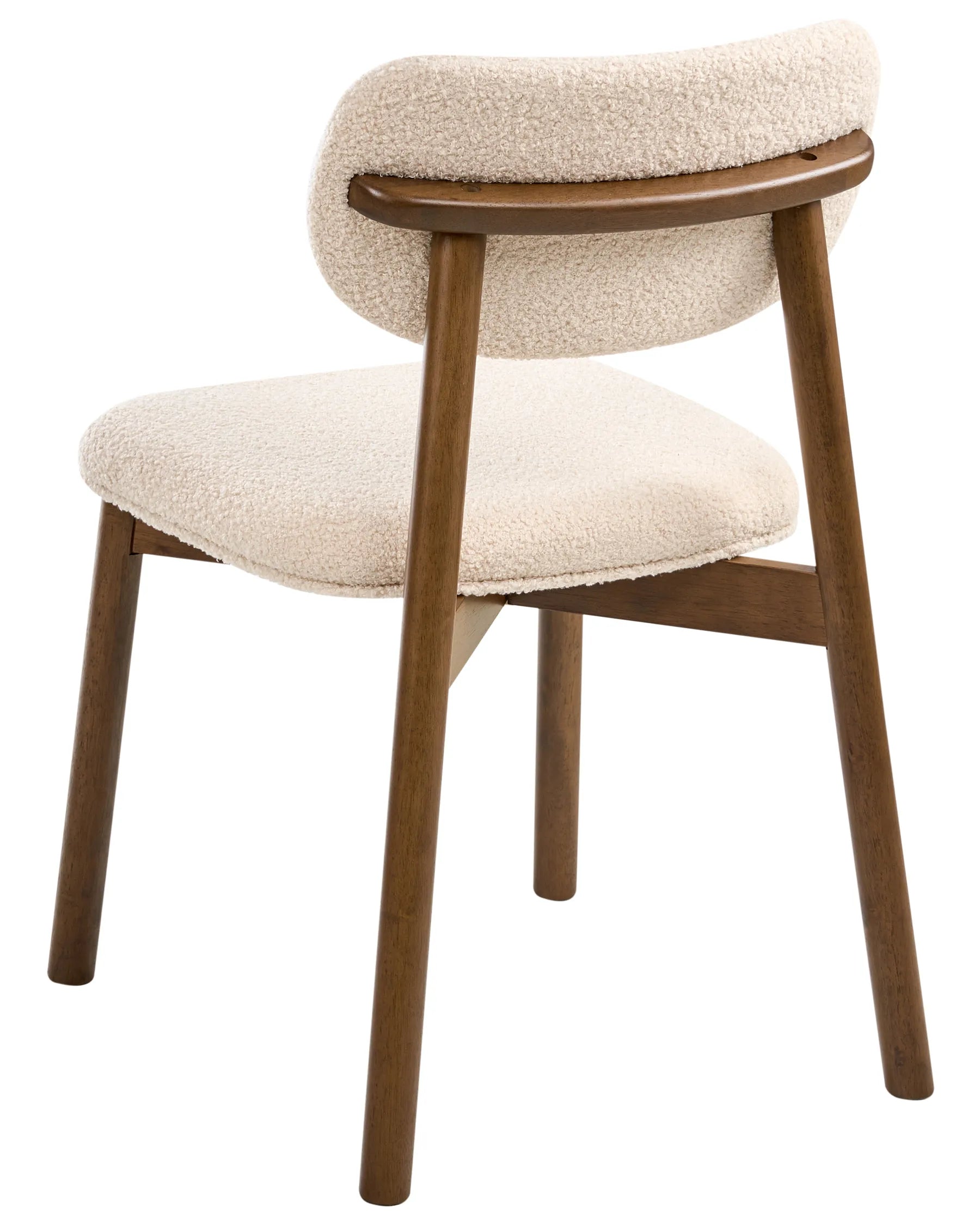 Set of 2 Dining Chairs MILLS Boucle Brown/ Light Beige