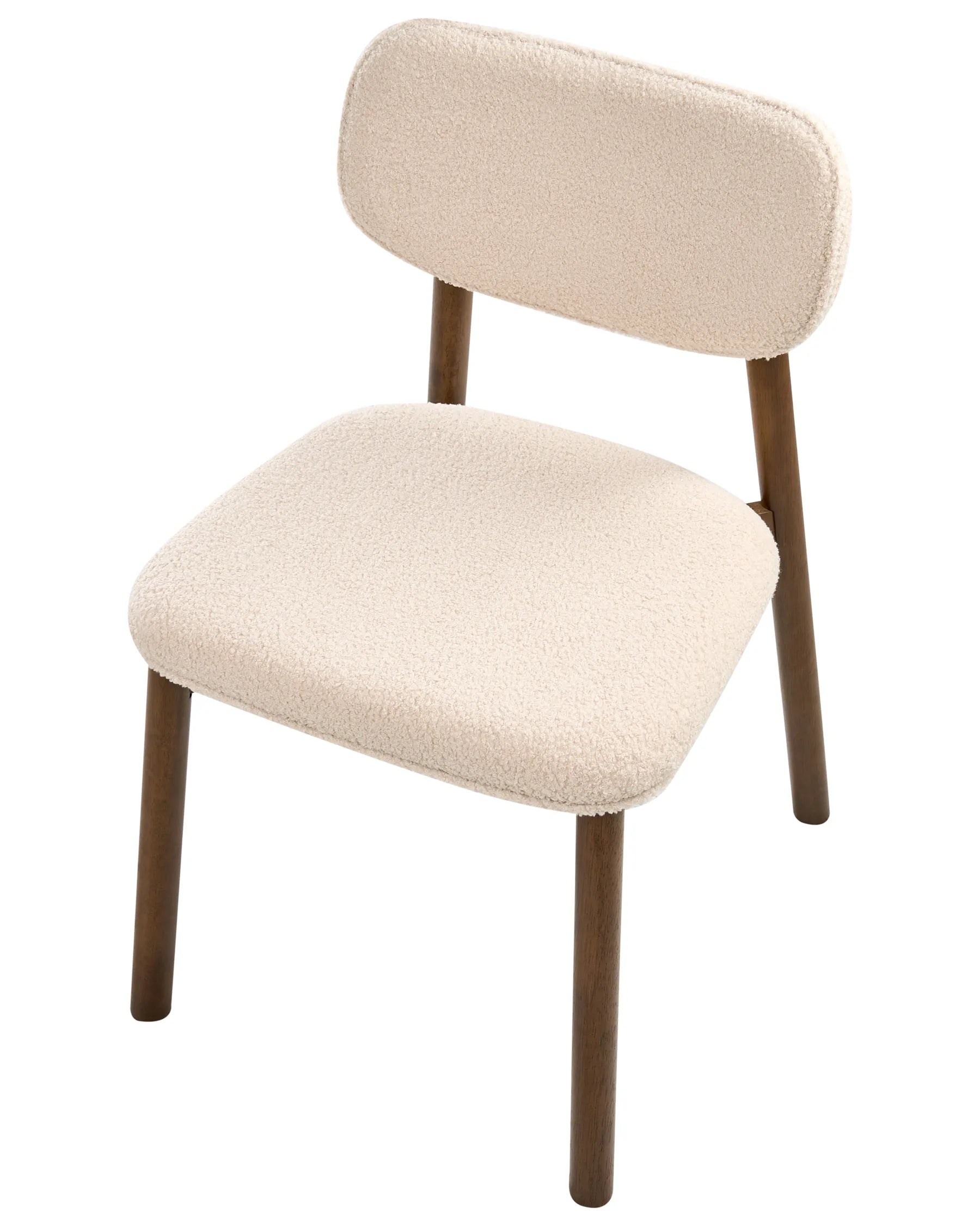 Set of 2 Dining Chairs MILLS Boucle Brown/ Light Beige