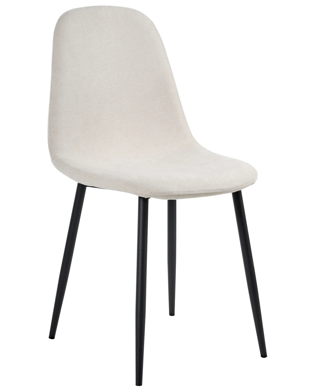 Set of 4 Dining Chairs CRANDALL Fabric Light Beige
