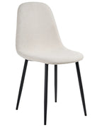 Set of 4 Dining Chairs CRANDALL Fabric Light Beige