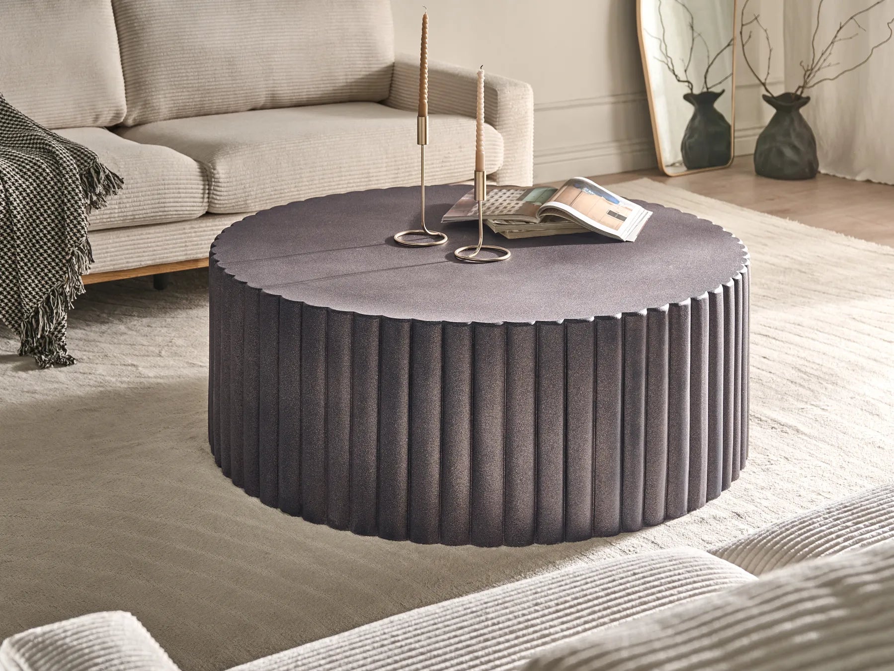 Coffee Table POZZA 117 cm 117 cm Black