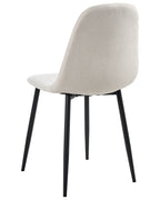 Set of 4 Dining Chairs CRANDALL Fabric Light Beige