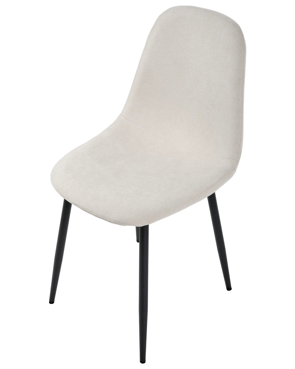 Set of 4 Dining Chairs CRANDALL Fabric Light Beige