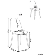 Set of 4 Dining Chairs CRANDALL Fabric Light Beige